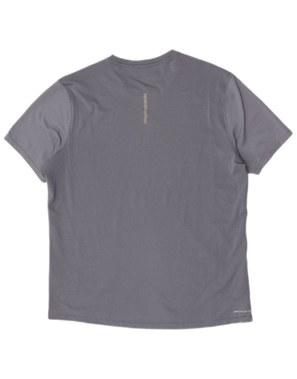 Nike T-shirt à manches courtes pour homme en polyester moucheté bleu moyen