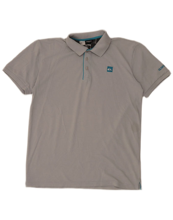 Quiksilver Mens Slim Fit Polo Shirt Medium Grey Cotton