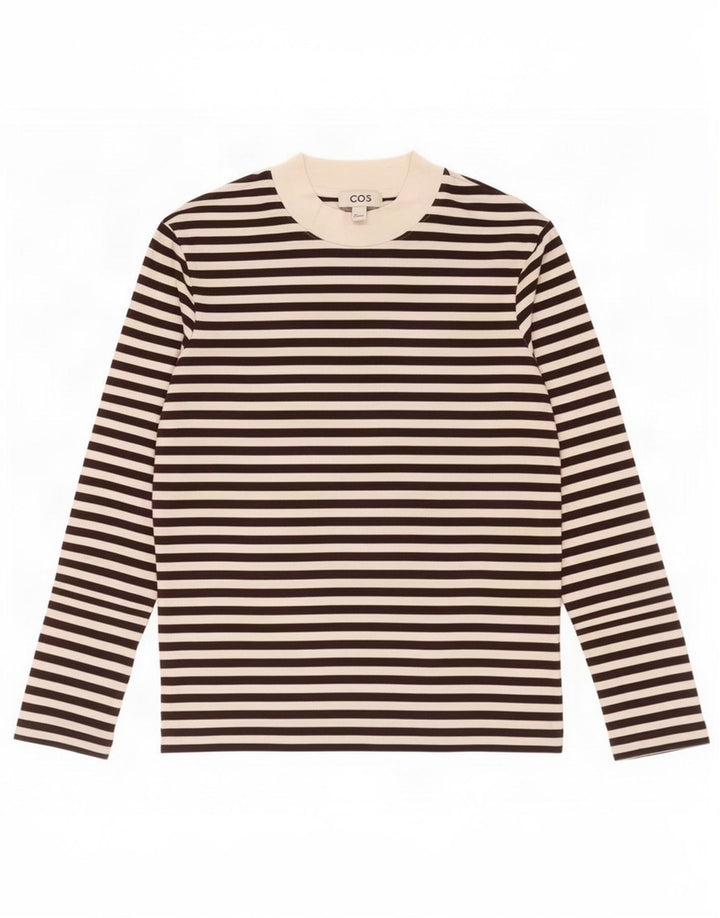 Cos Haut surdimensionné à manches longues pour femme UK 10 Petit coton rayé noir