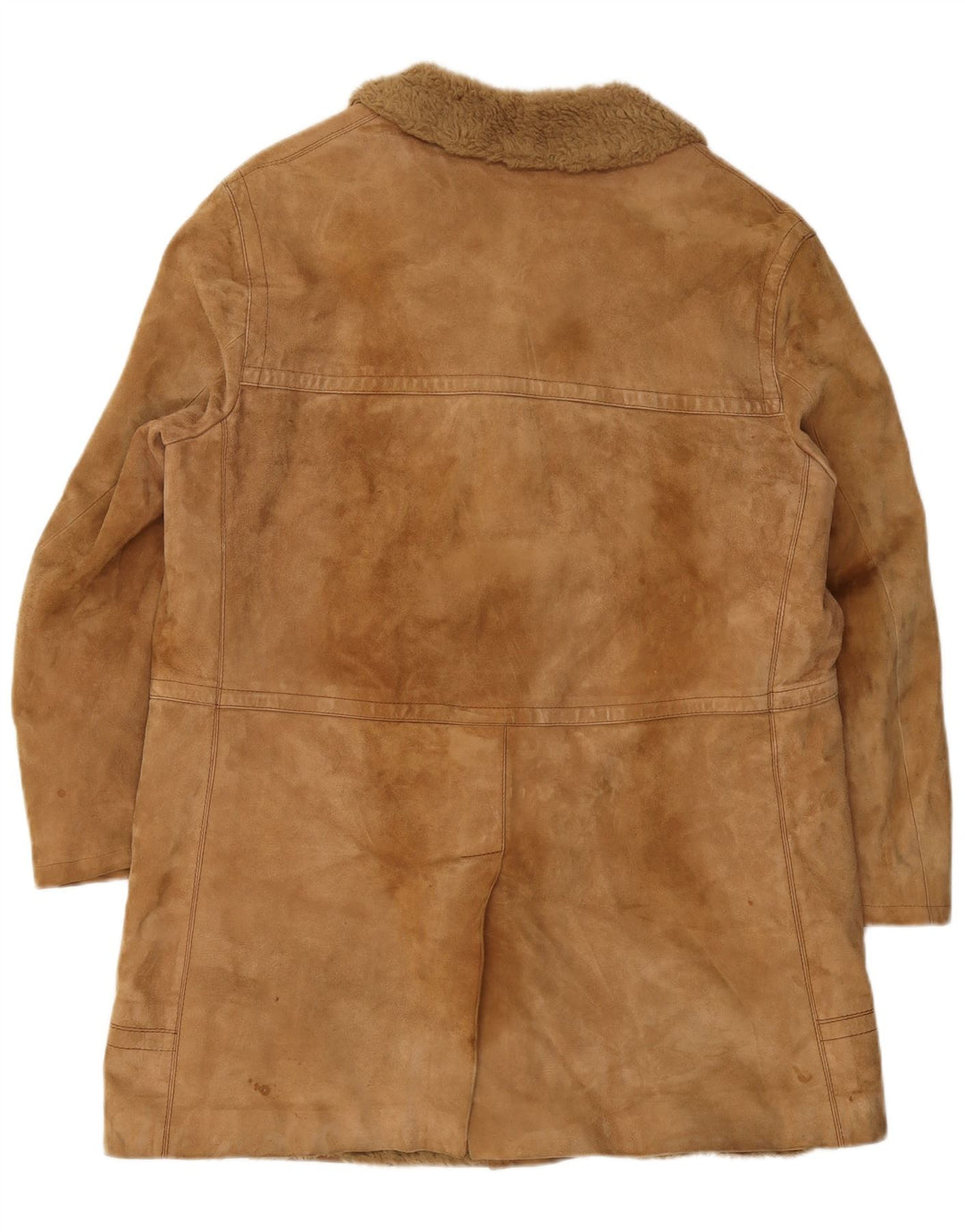 VINTAGE Manteau en peau de mouton pour homme UK 38 Cuir marron moyen