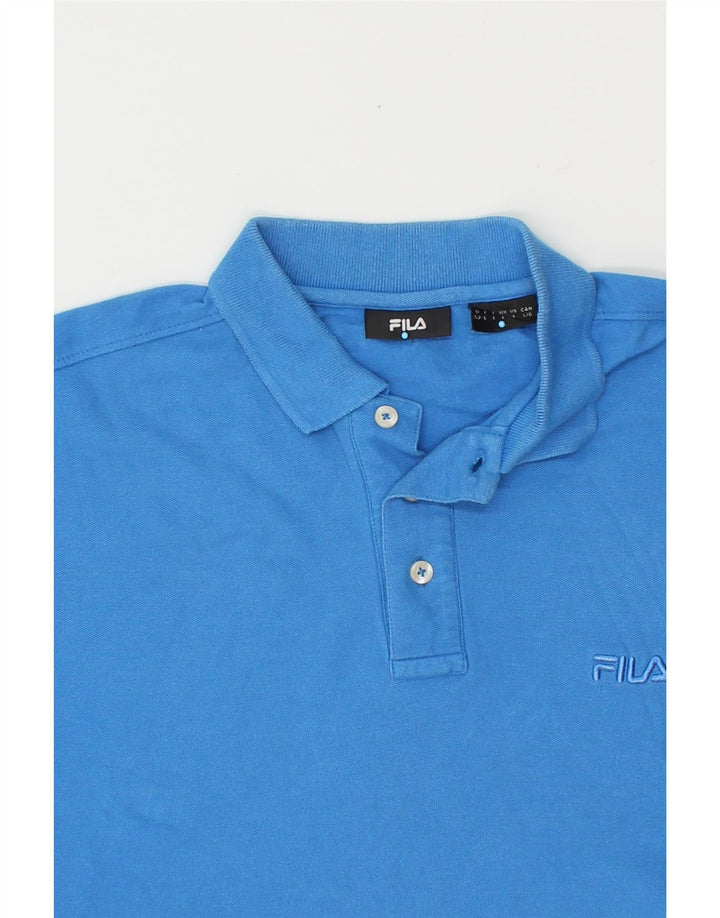 FILA Mens Polo Shirt Large Blue Cotton Vintage Fila and Second-Hand Fila from Messina Hembry 