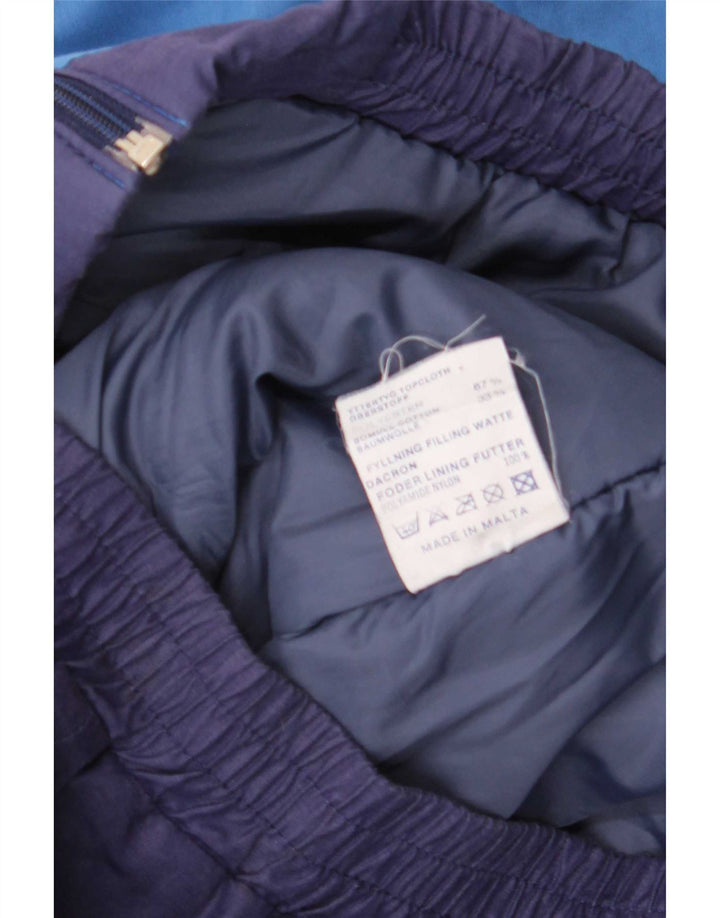 vintage Mens Bomber Jacket UK 40 Grand Bleu Marine Colourblock Polyester