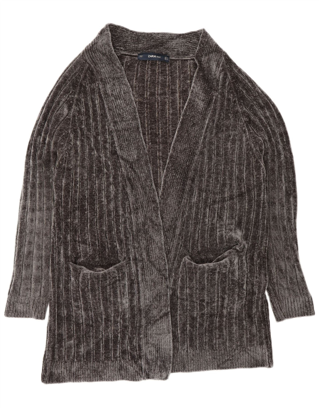 Zara Cardigan ouvert surdimensionné pour femme UK 14 Gris moyen