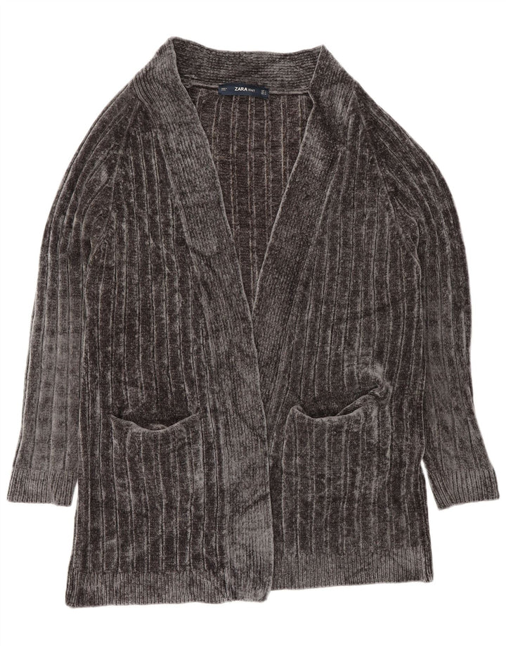 Zara Cardigan ouvert surdimensionné pour femme UK 14 Gris moyen