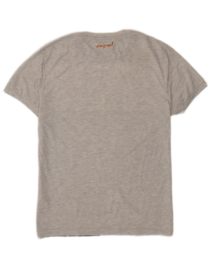 Desigual T-Shirt Graphique Homme Grand Gris Coton