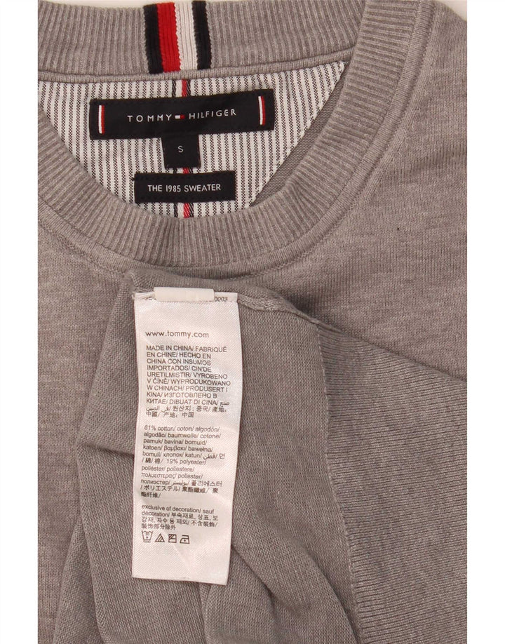 Tommy Hilfiger Pull à col rond pour homme Petit gris Coton