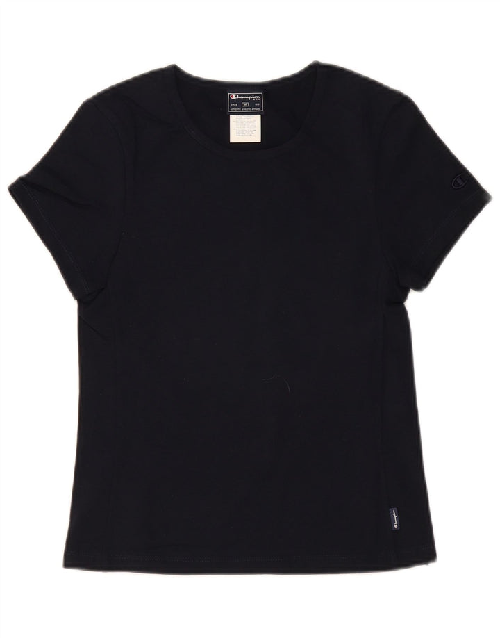 Champion T-Shirt Femme Top UK 12 Bleu Marine Moyen Coton