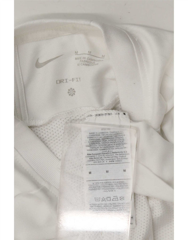 Nike T-shirt Dri Fit pour homme en polyester color block blanc moyen