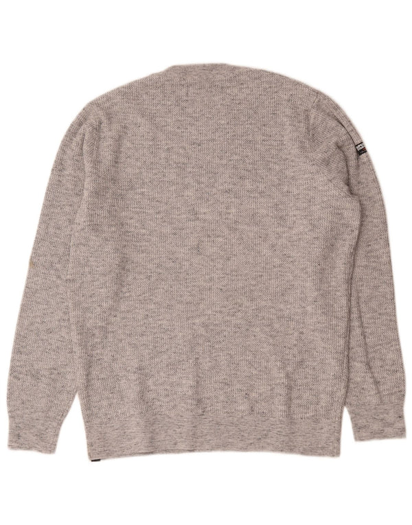 Superdry Pull ras du cou pour homme XL en coton moucheté gris