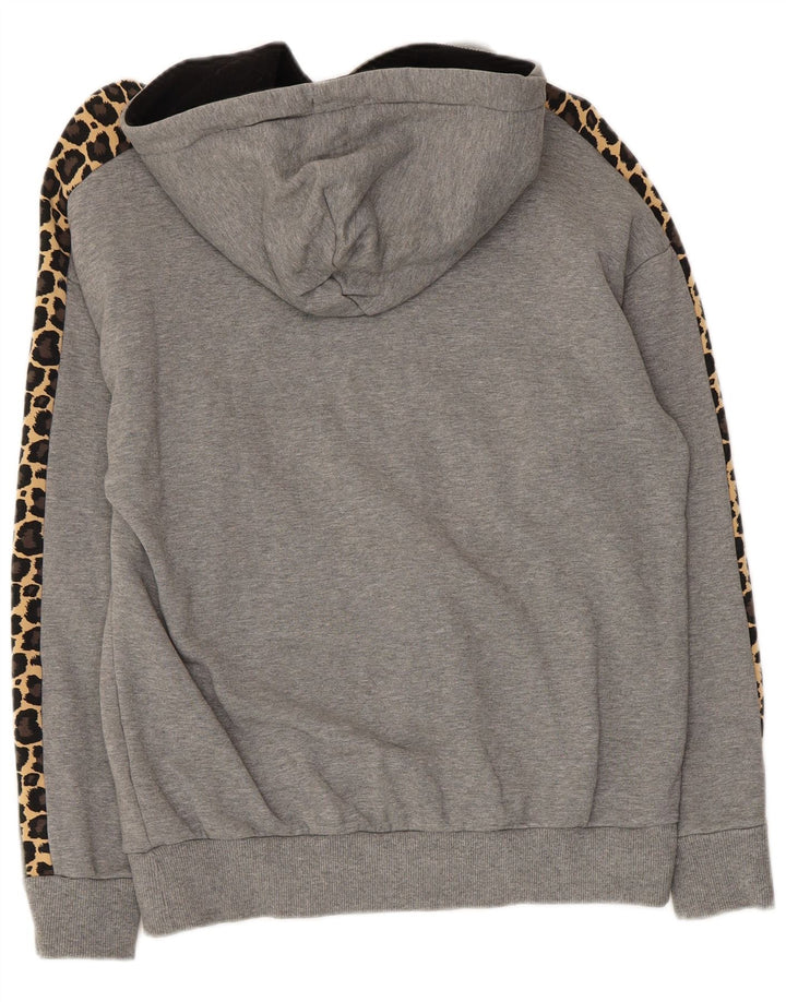 PUMA Pull à capuche graphique surdimensionné pour femme UK 6 XS Gris imprimé animal