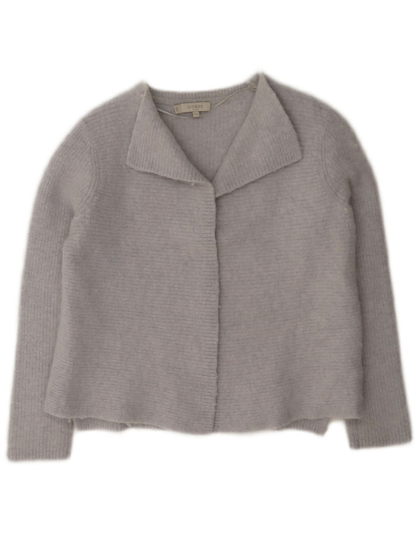 Hobbs Womens Crop Open Cardigan Sweater UK 12 Laine Bleu Moyen