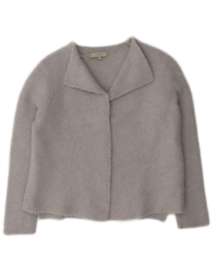 Hobbs Womens Crop Open Cardigan Sweater UK 12 Laine Bleu Moyen