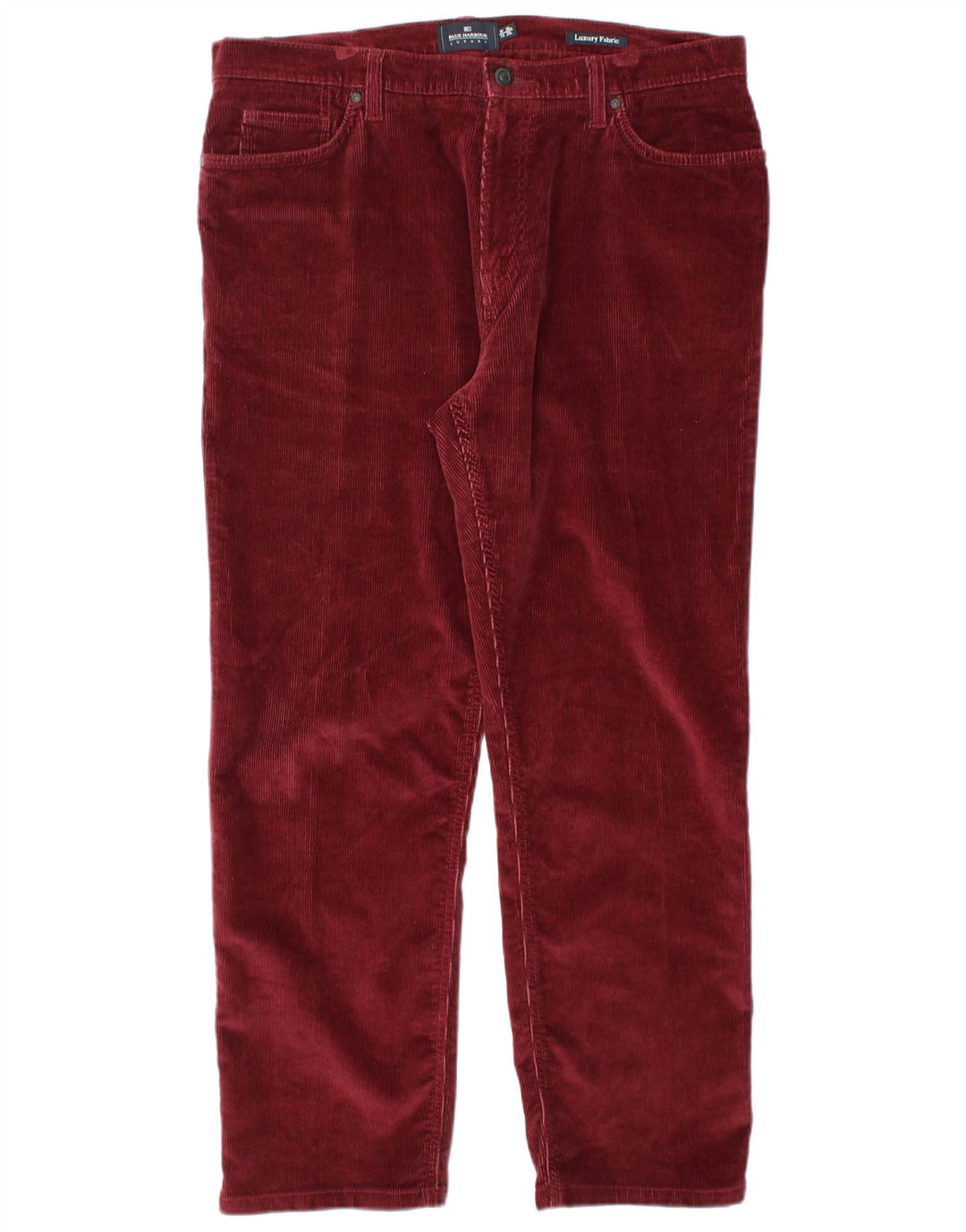 MARKS & SPENCER Pantalon en Velours Côtelé Blue Harbor Homme W36 L29 Bordeaux