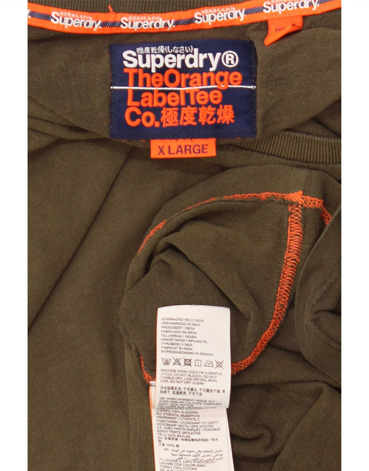Superdry T-Shirt Top XL Kaki Coton Homme