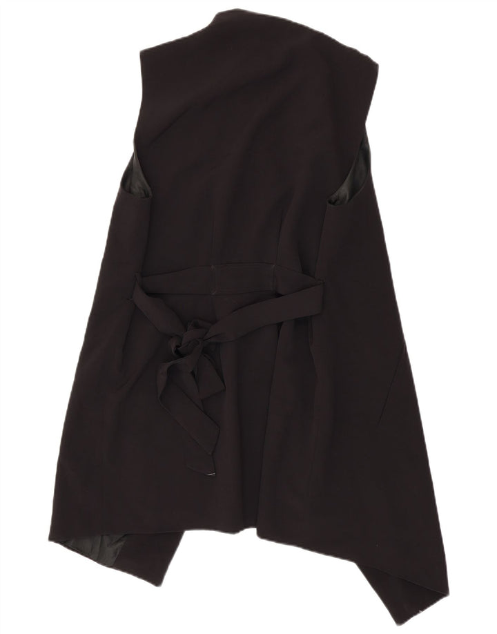 Zara Veste blazer ouverte sans manches pour femme UK 16 Large Noir