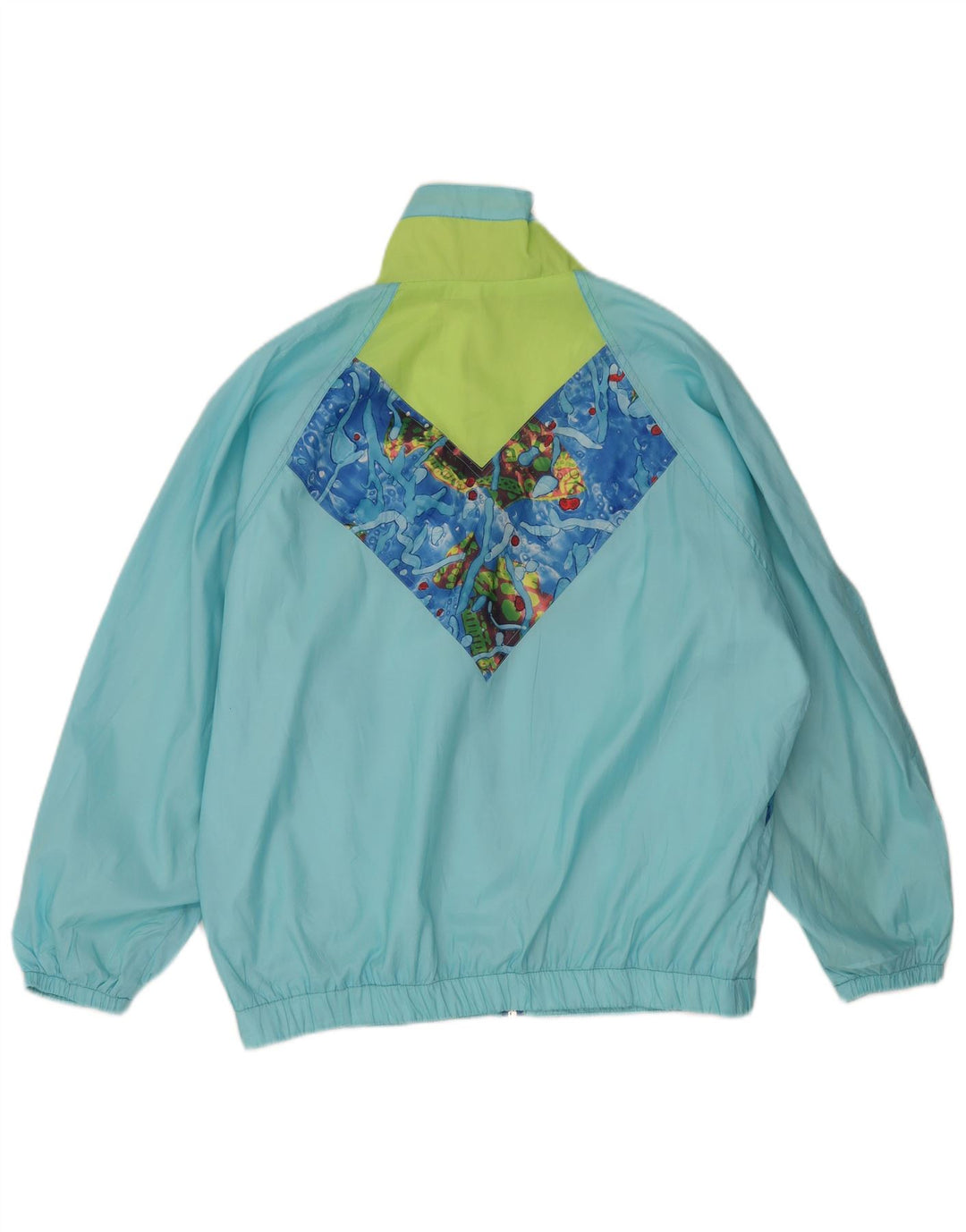 Veste de pluie à motif abstrait femme vintage IT 40/42 Bleu moyen