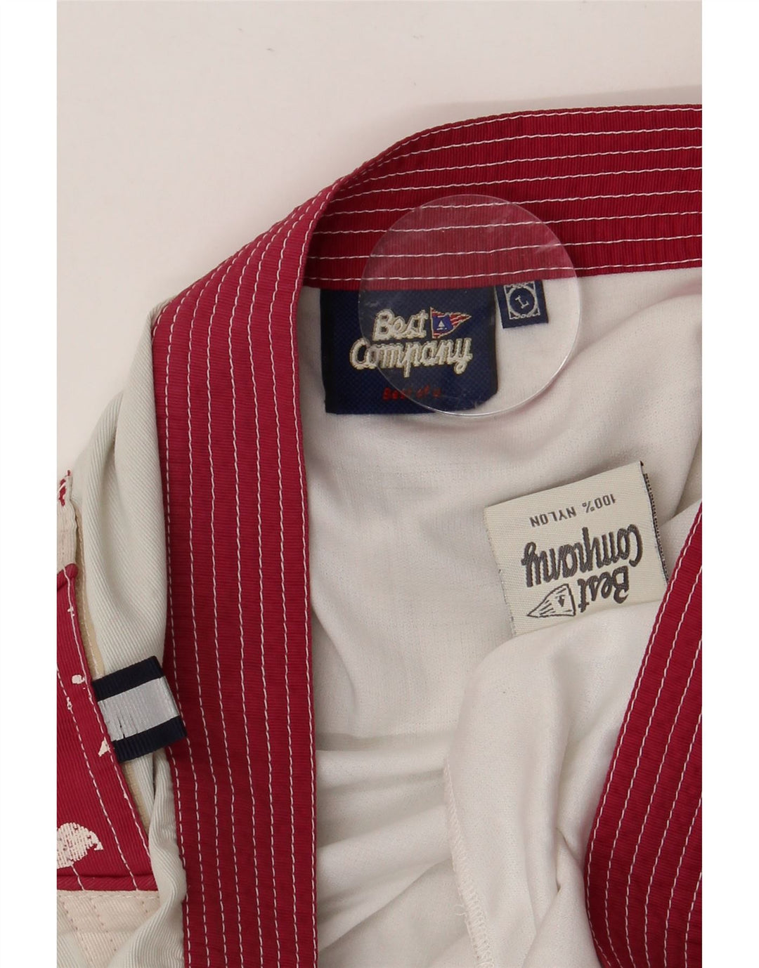 BEST COMPANY Short de Bain Homme Grand Nylon Floral Blanc