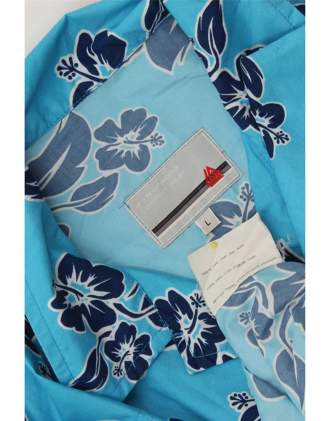 Astrolabio Chemise à Manches Courtes Homme Grand Bleu Floral Polyester