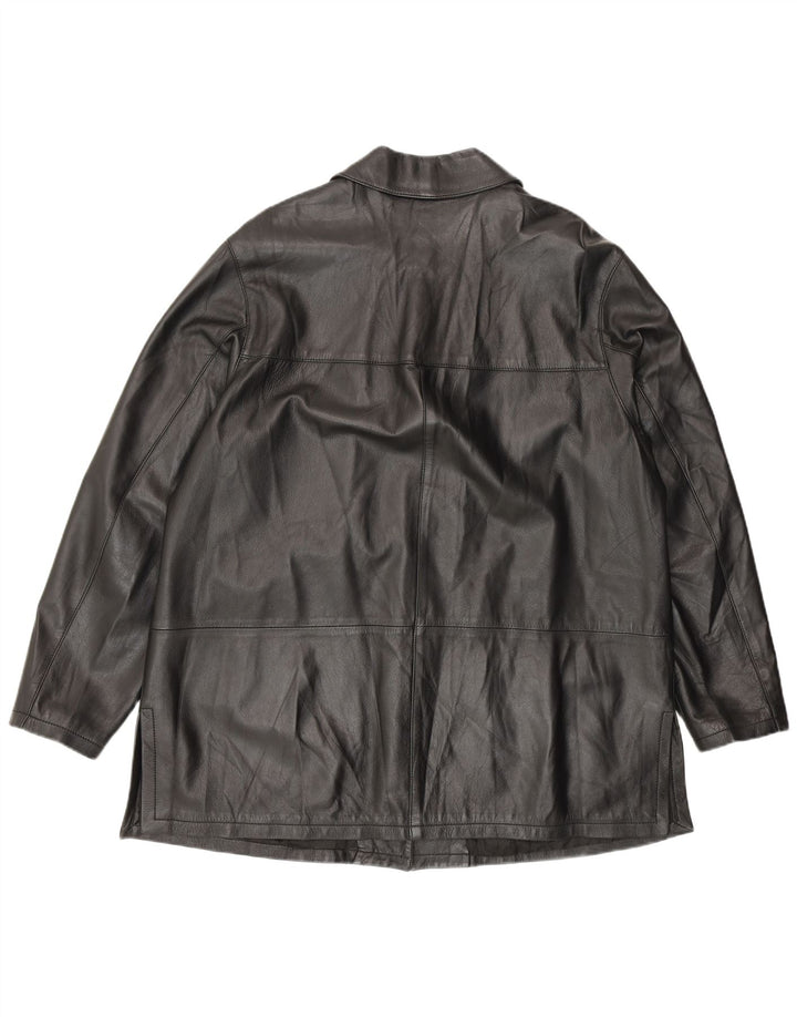 veste en cuir femme vintage IT 54 3XL Cuir noir