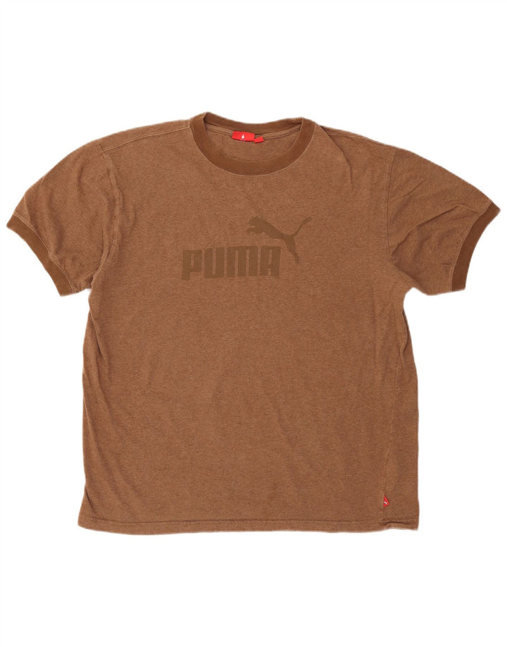 Puma T-shirt graphique coupe classique pour homme, grand, marron, coton
