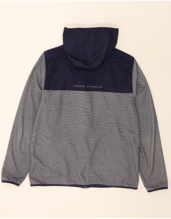 Under Armour Pull à capuche zippé pour homme Large Gris Colorblock Polyester