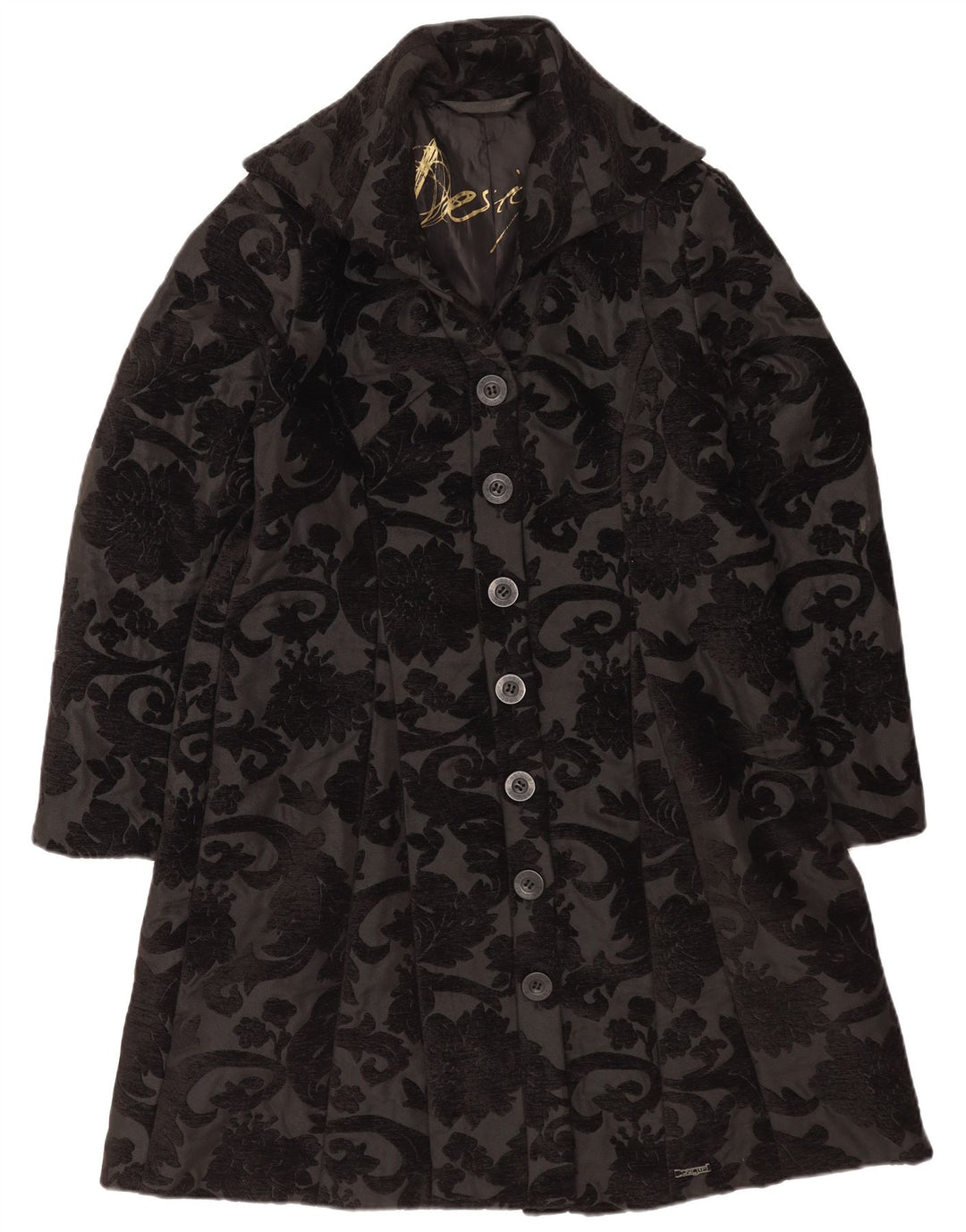 Desigual Manteau Femme EU 44 XL Noir Floral Polyester