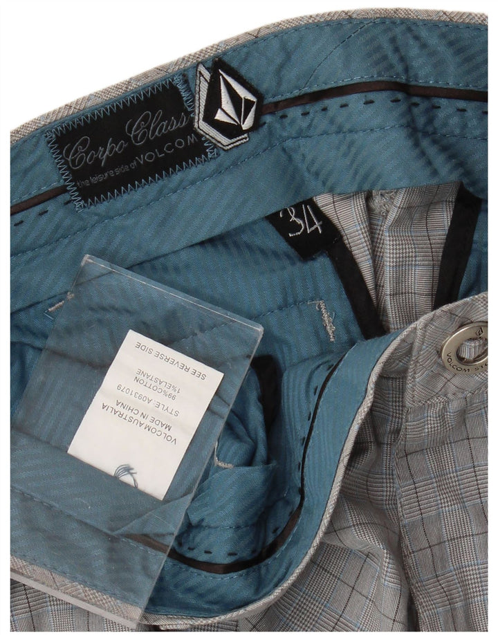 Volcom Short Chino Homme W34 Grand Gris à Carreaux Coton