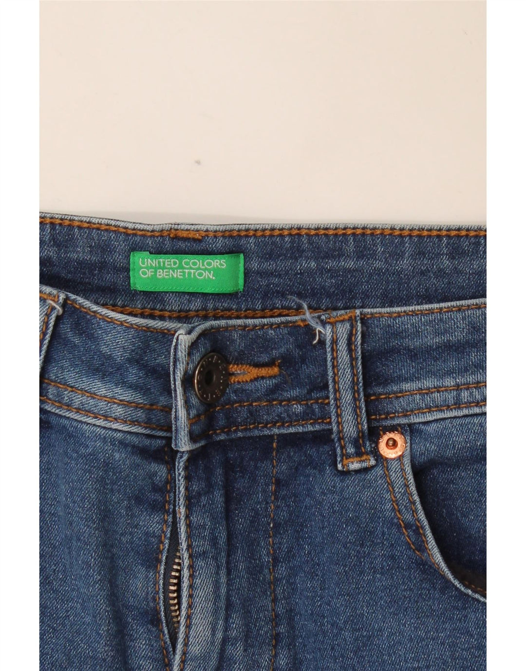 BENETTON Short en Jean W30 Bleu Moyen Femme