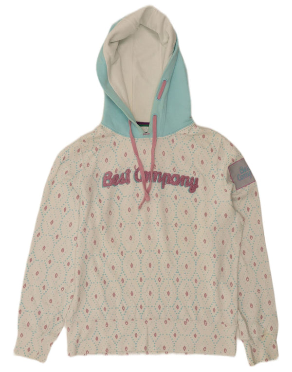 Best Company By Olmes Carretti Pull à capuche pour femme UK 10 Petit Blanc