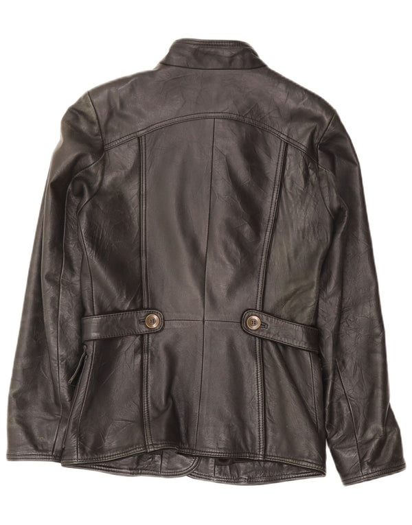 veste en cuir femme vintage UK 6 XS Cuir noir