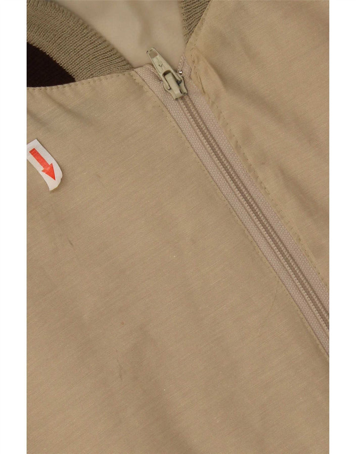 vintage Mens Bomber Jacket UK 42 XL Beige Colourblock Polyester