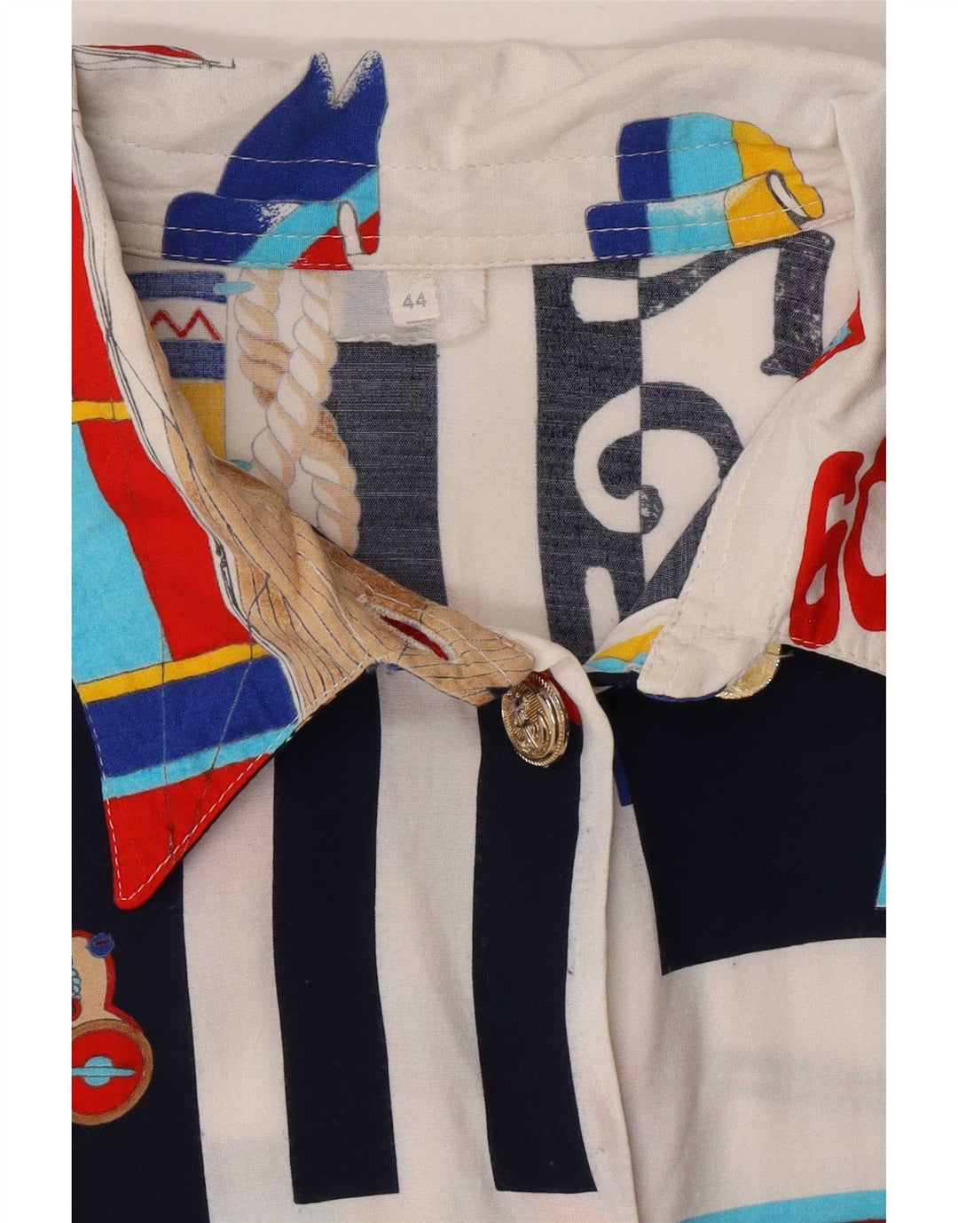 Vintage Womens Abstract Pattern Shirt IT 44 Medium Multicolore