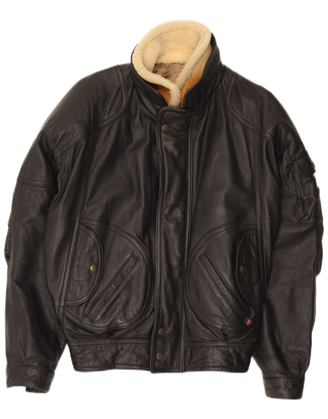 Veste en cuir Bomber homme vintage UK 36 petit cuir noir