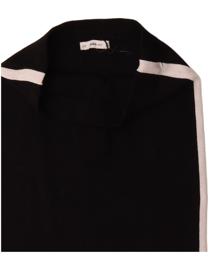 ZARA Femme Jupe Midi Taille Haute Small W26 Noir