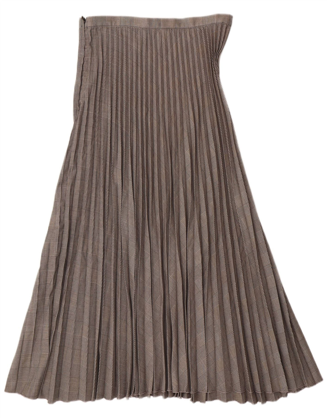 H&M Femme Jupe Plissée Couteau EU 38 Moyen W28 Gris Pied-de-Poule Polyester