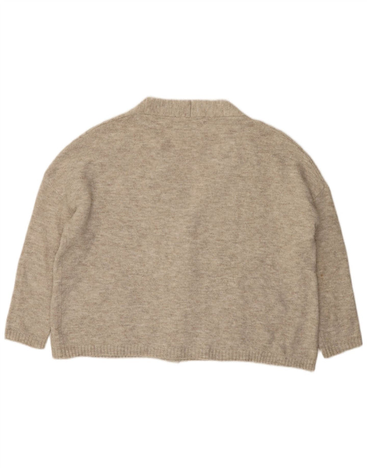 Zara Cardigan surdimensionné pour femme UK 10 Petit gris moucheté
