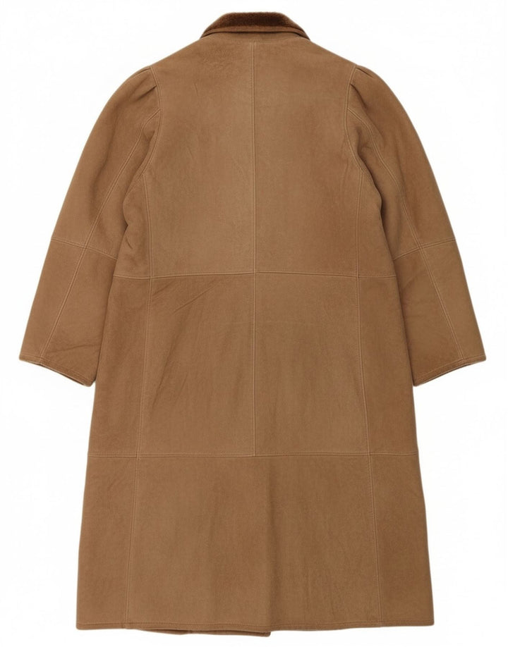 manteau en peau de mouton vintage femme UK 16 Grand Beige