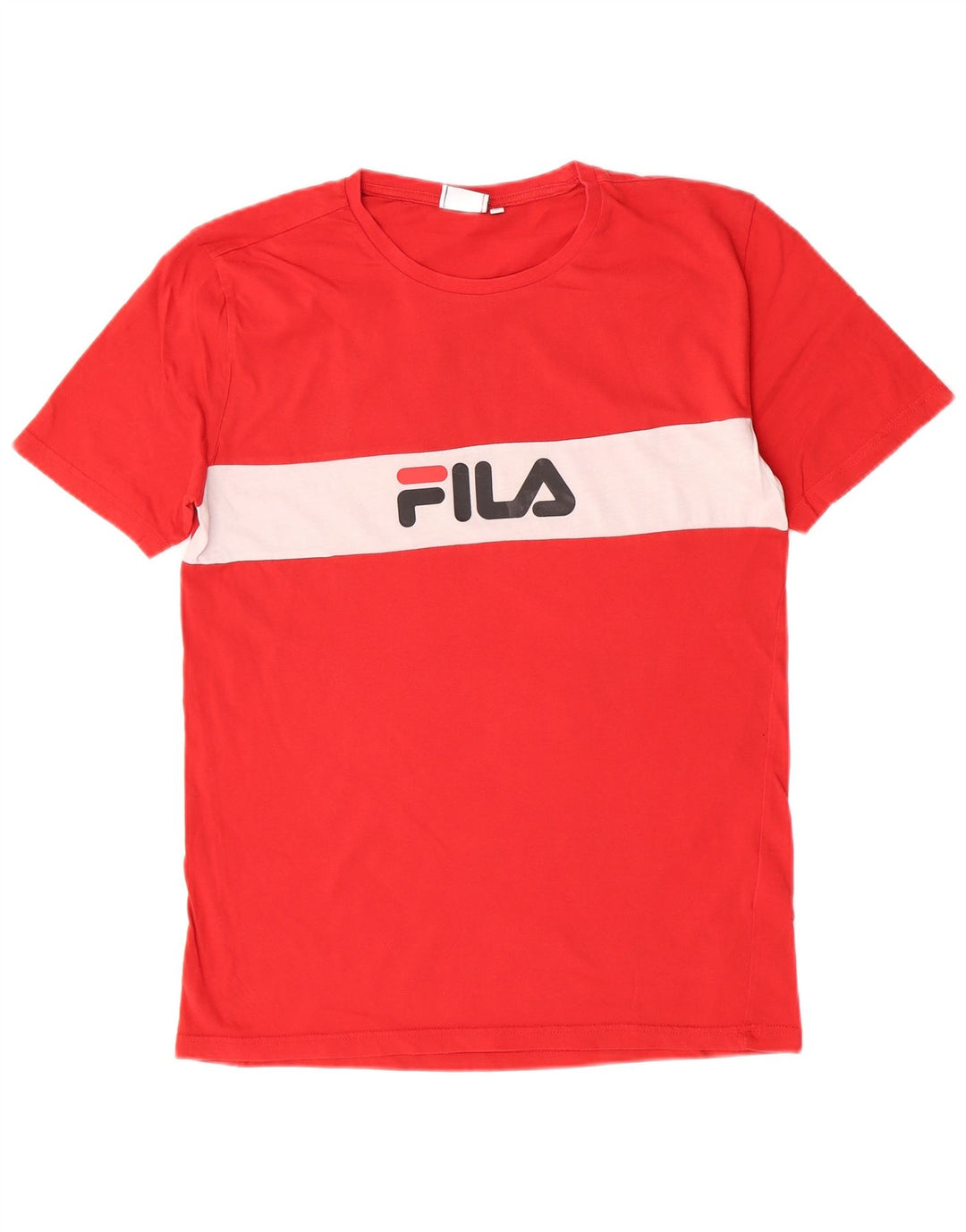 Fila T-Shirt Graphique Homme Rouge Moyen Coton Colorblock