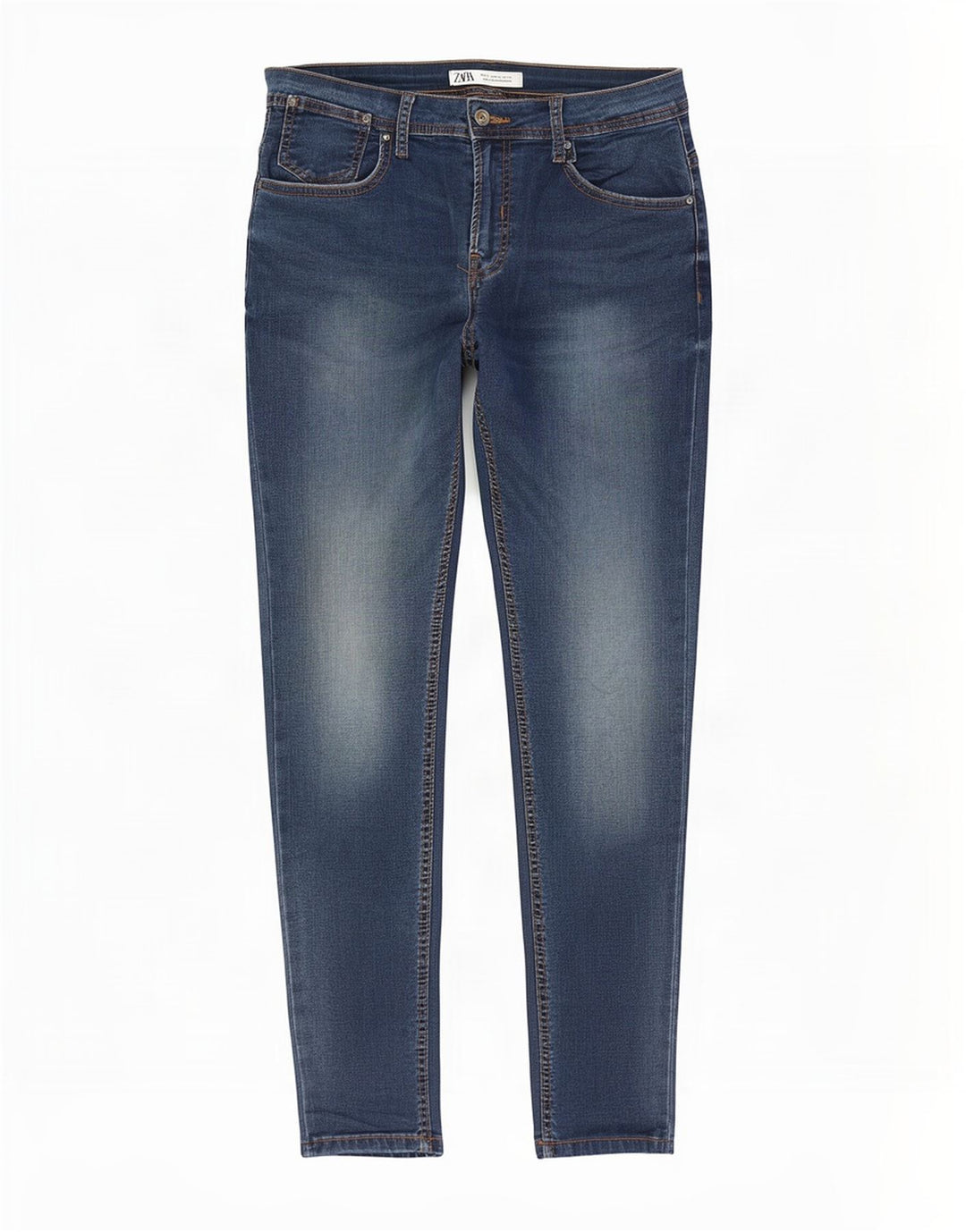 Zara Jean Slim Homme EU 42 Large W32 L29 Bleu Coton