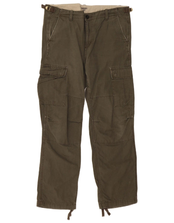 Carhartt Pantalon Cargo Droit Homme W33 L30 Coton Rayé Kaki