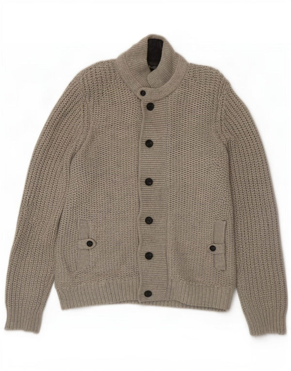 Ted Baker Mens Cardigan Sweater Size 6 2XL Grey Cotton