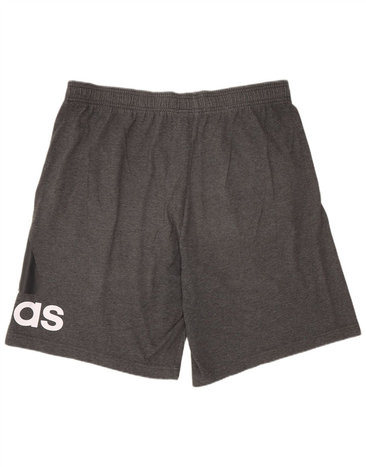Adidas Short de sport graphique pour hommes, grand coton gris