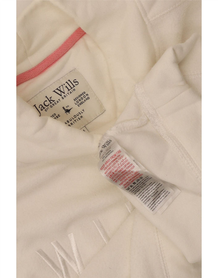 Jack Wills Sweat-shirt court graphique pour femme UK 14 Large Blanc