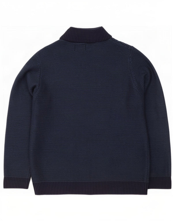 Marks & Spencer Pull cardigan coupe classique pour homme, grand, bleu marine, acrylique