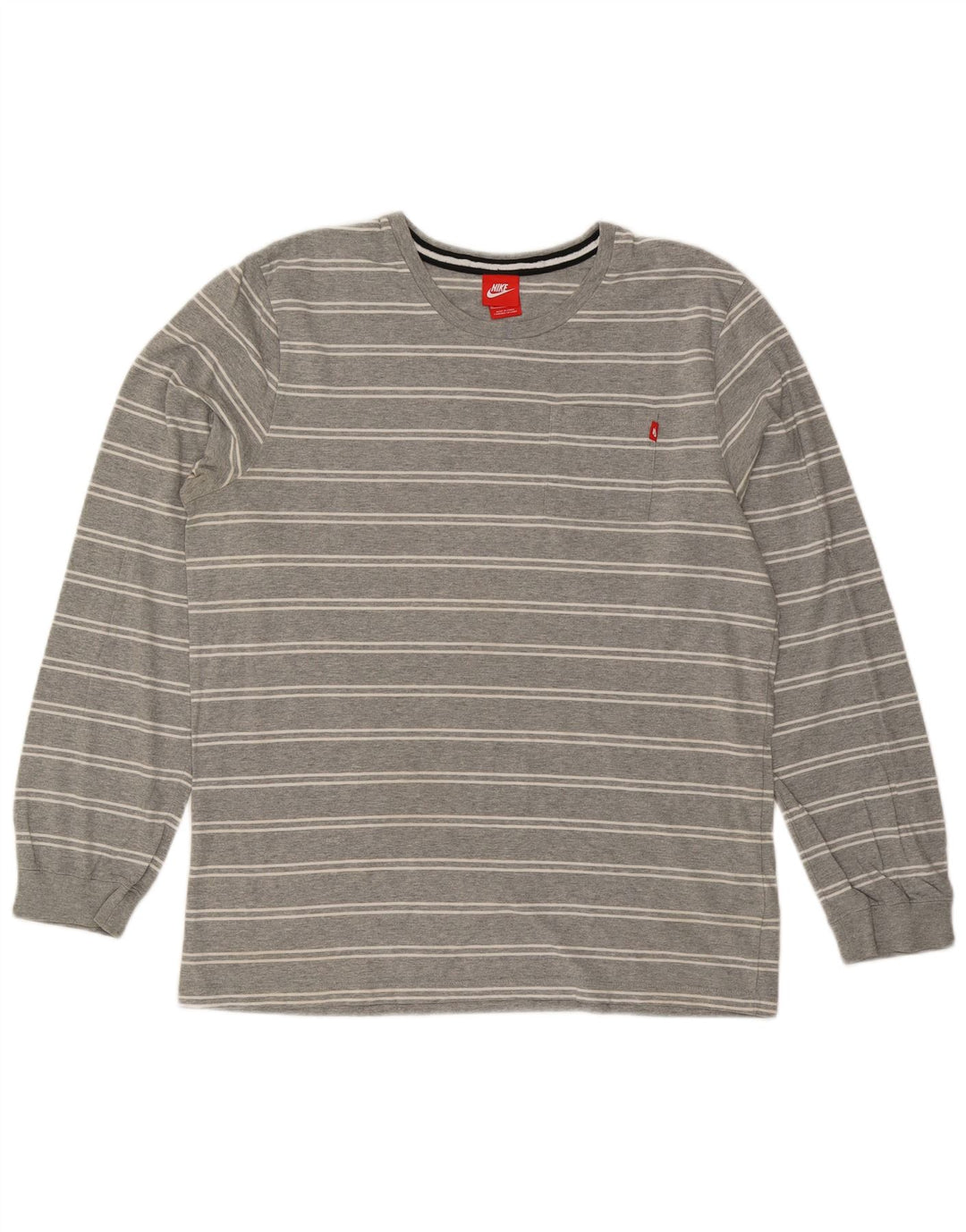Nike Haut à manches longues XL en coton rayé gris pour homme