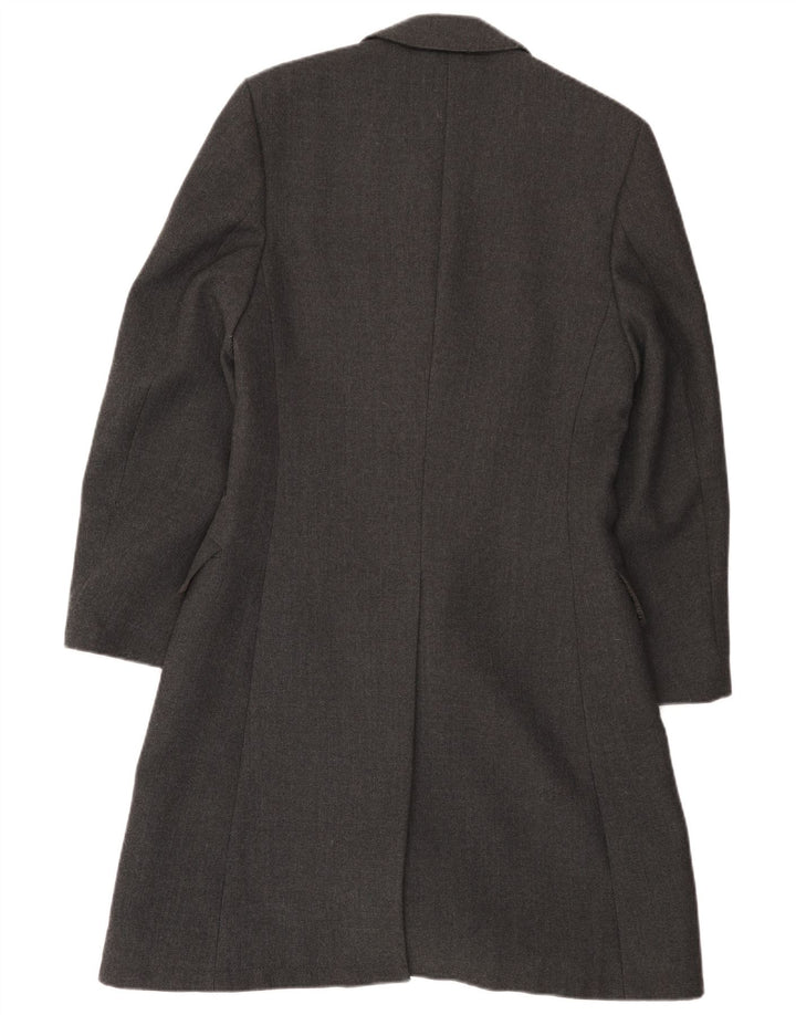 vintage Womens Overcoat UK 10 Petite laine grise