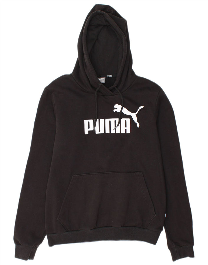 Puma Pull à capuche graphique pour femme UK 12 Coton noir moyen