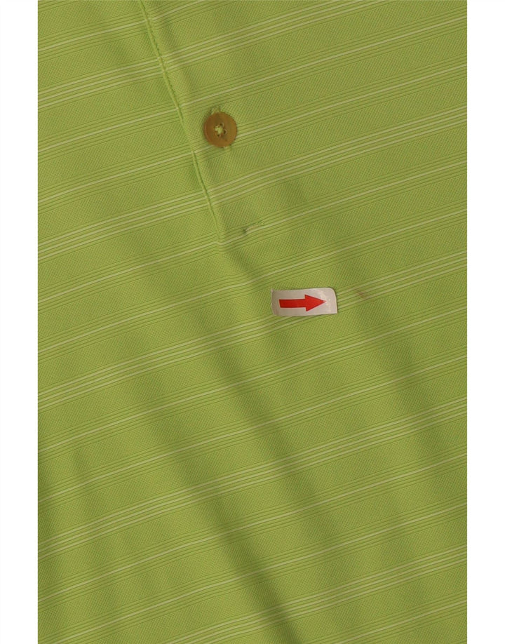 NIKE Polo Homme Fit Dry UK 42/44 Large Vert Rayé Polyester