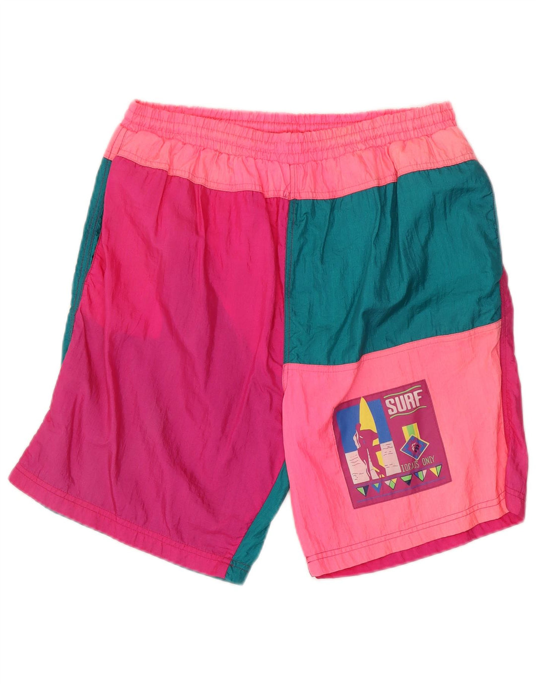 Maillots de bain vintage pour hommes XL Pink Colourblock Polyamide