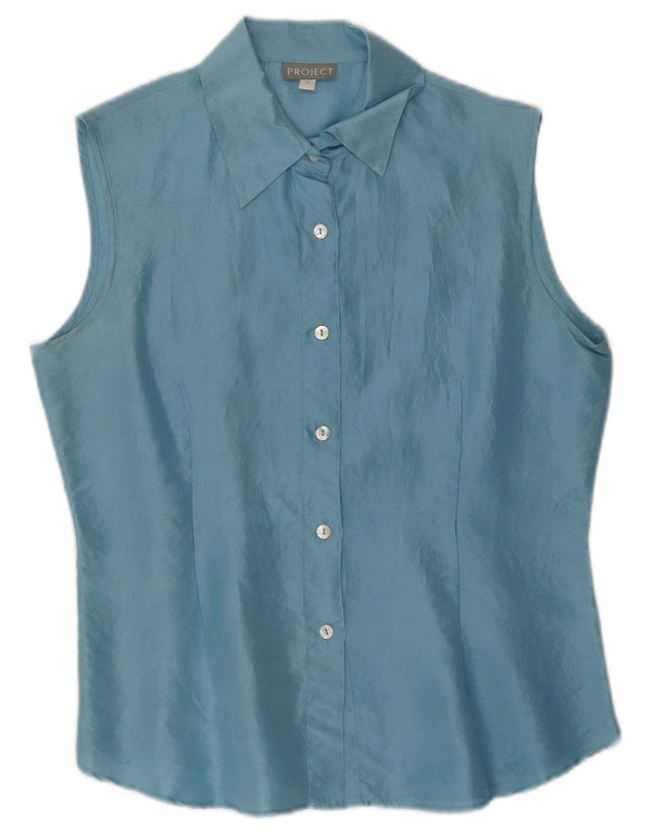 Project Chemisier sans manches pour femme UK 10 Petite soie bleue